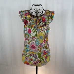 Liberty of London floral ruffle color top S